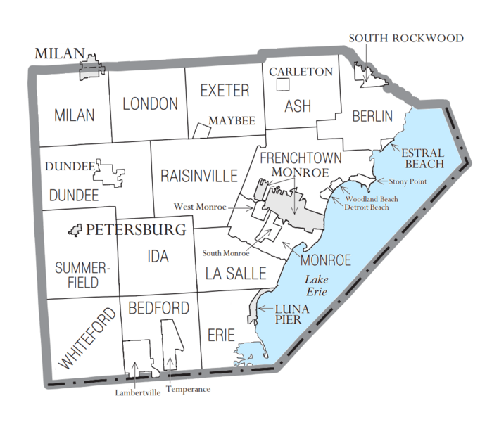 Image Monroe County, MI census map