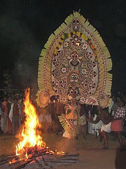 A depiction of Paala Bhairavi in Kottangal padayani