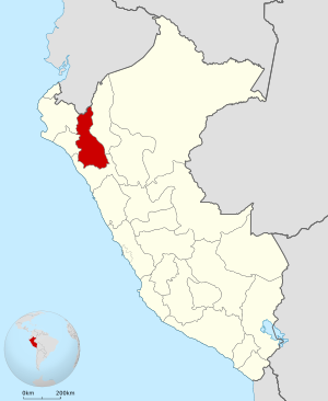 Location of the Cajamarca Region in Peru