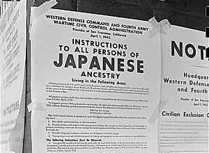Posted Japanese American Exclusion Order
