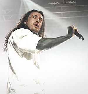 Ronnie Radke on the last day of the Rockzilla Tour, August 31, 2022 in Nashville, TN (cropped).jpg