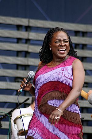 Sharon Jones performing at Pori Jazz in 2010