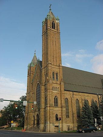 St. Raphael's Catholic Church in Springfield, tower and front.jpg