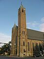St. Raphael's Catholic Church in Springfield, tower and front