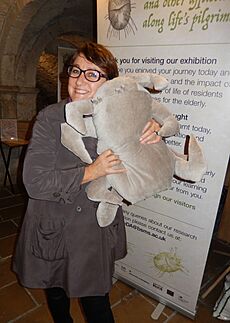 Stefania Lanza and her soft toy Scabies Mite