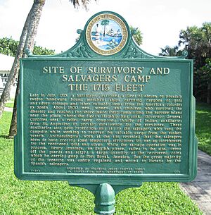 Survivors' and Salvagers' Camp - 1715 Fleet Historical Marker