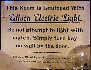 This room is equipped with Edison electric light