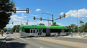 Transfort MAX bus 83 at West Prospect