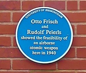University of Birmingham - Poynting Physics Building - blue plaques group - Frisch Peierls