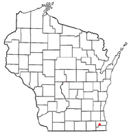 Location of Dover, Racine County, Wisconsin