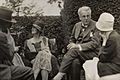 Walter de la Mare, Bertha Georgie Yeats (née Hyde-Lees), William Butler Yeats, unknown woman by Lady Ottoline Morrell