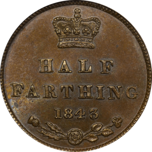 1843 Great Britain Half Farthing Reverse.png