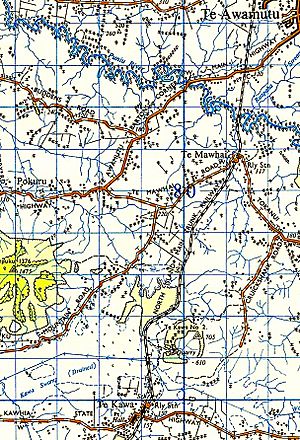 1955 Te Awamutu - Te Mawhai - Te Kawa North Island Main Trunk map