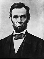 Abraham Lincoln head on shoulders photo portrait