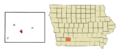 Adams County Iowa Incorporated and Unincorporated areas Corning Highlighted