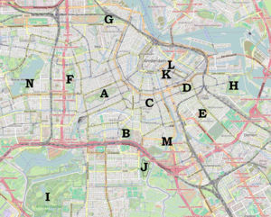 Amsterdam map indicating parks - 01