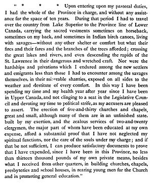 Bishop Alexander Macdonell - Letter to Lieutenant Governor Francis Bond Head (1836)