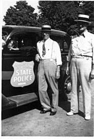 Bloomfield Indiana Police with Indiana State Police circa 1948