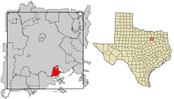 Location of Hutchins in Dallas County, Texas
