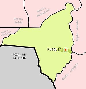 Map indicating the location of Mutquín within the Catamarca Province in northwestern Argentina