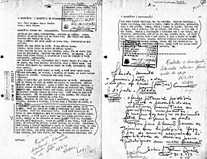 Documento da Censura avaliando a música “O Exercício”, de Raul Seixas