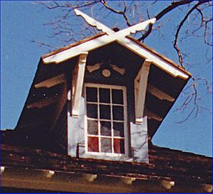 Dormer window at Southgate-Lewis House 1980