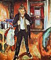 Edvard Munch - Sleepless Night. Self-Portrait in Inner Turmoil (1920)