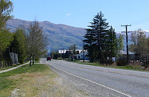 Looking along State Highway 8 at Ettrick