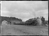 Freight train and steam locomotive at Erua Railway Station ATLIB 271379
