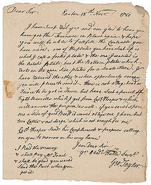 George Taylor signed autograph manuscript letter