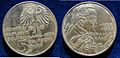 German 5 DM 1974 D Silver Coin Immanuel Kant