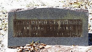 Headstone on the grave of American Sculptor James Hughlette "Tex" Wheeler