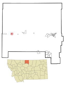 Location of Rudyard, Montana