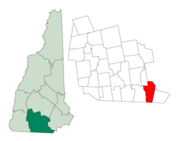 Location within Hillsborough County, New Hampshire