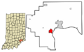 Jefferson County Indiana Incorporated and Unincorporated areas Hanover Highlighted 1831216