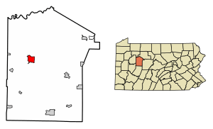 Location of Brookville in Jefferson County, Pennsylvania