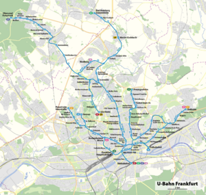 Karte U-Bahn Frankfurt