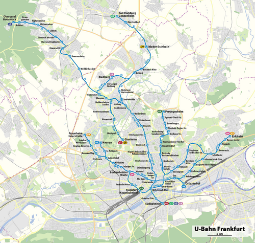 U-Bahnnetz Frankfurt 2011
