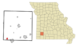 Location of Pierce City, Missouri