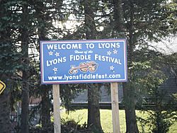 Lyons welcome sign