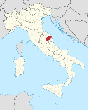 Map with the province of Macerata in Italy