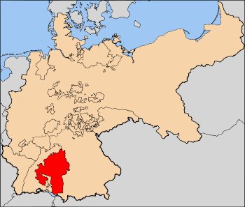 Württemberg, shown within the German Empire (1871–1918)