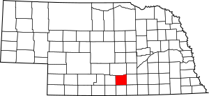 Map of Nebraska highlighting Kearney County