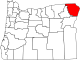 State map highlighting Wallowa County