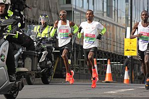 Mo Farah, Bashir Abdi and Daniel Wanjiru, 2019 London Half Marathon, 10 March 2019