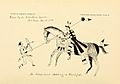 Mounted Assiniboine warrior attacking a Blackfoot