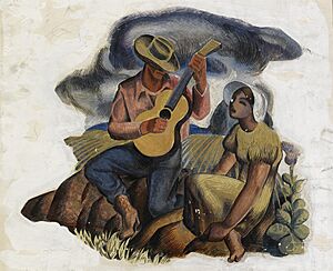 Music of the Plains (mural study, Kilgore, Texas Post Office) SAAM-1974.28.333 1