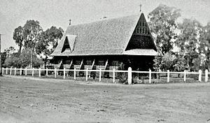 New buttresses for St. Andrew's Anglican Church, Toogoolawah 1913