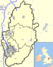 Nottinghamshire outline map with UK