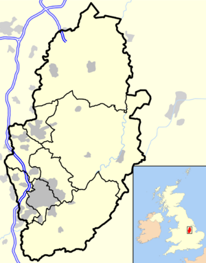 Nottinghamshire outline map with UK